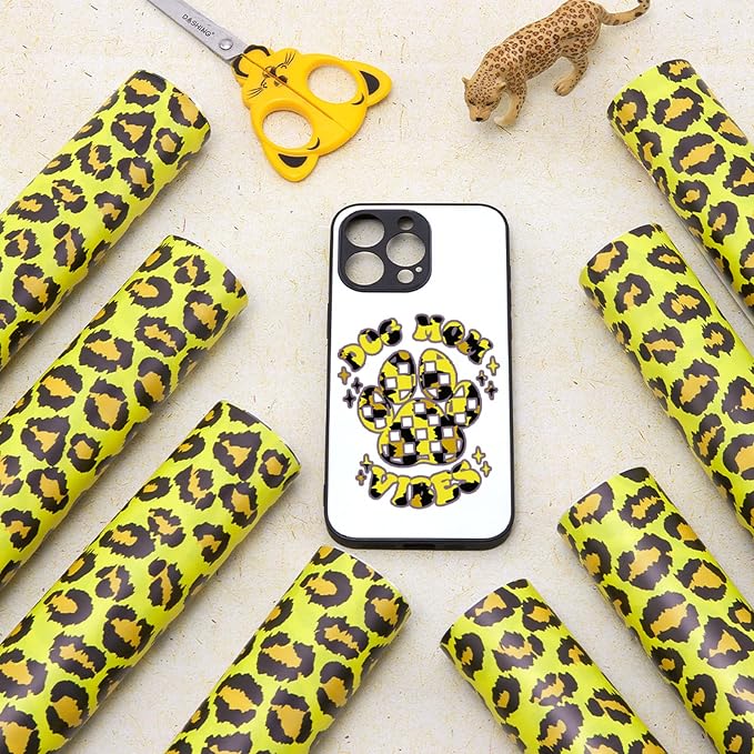 Tintnut Yellow Leopard Permanent Vinyl Spots Adhesive Vinyl 8 Pcs 12x10in |