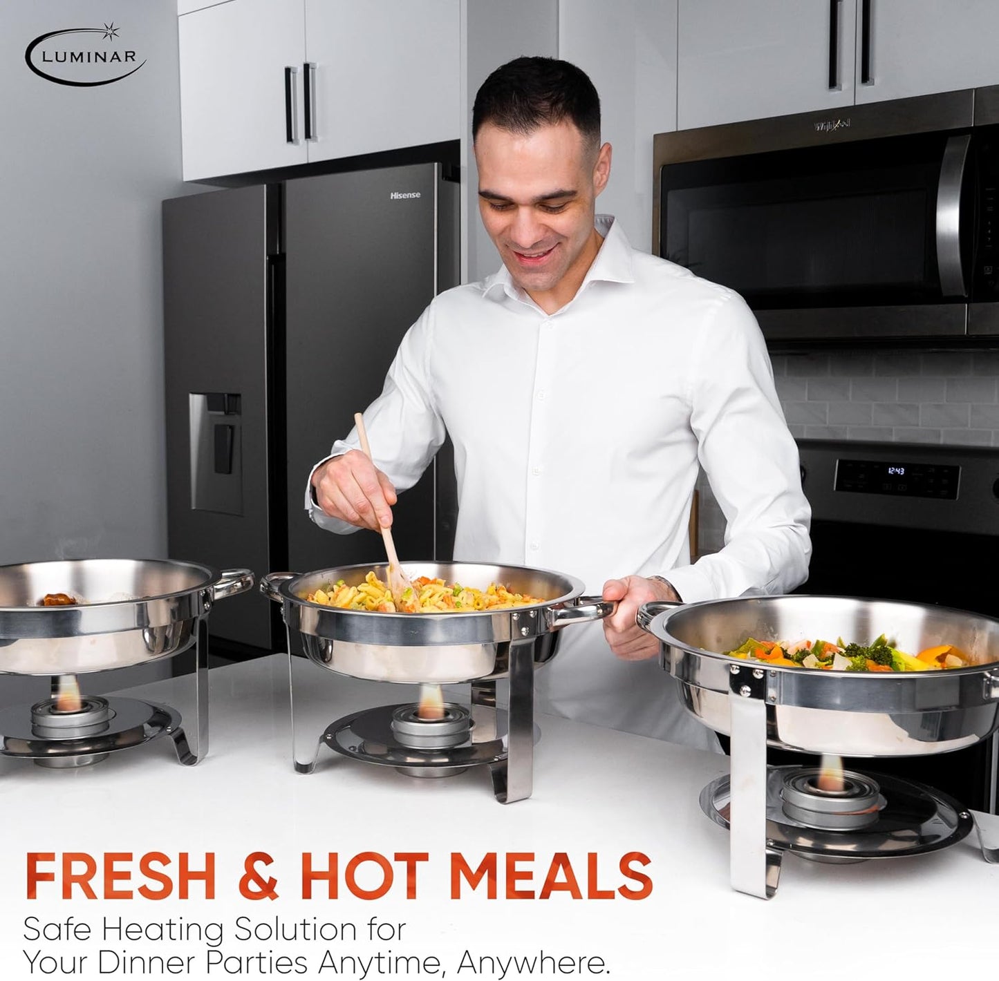 Luminar Resealable-Wick Chafing Fuel Cans, 24 Pack, 4 Hour - Premium Quality Burners for Food Warmers - No More Spills, Waste, or Hassle - Perfect for Convenient, and Long-Lasting Event Catering