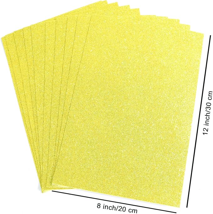 10 Sheets Glitter Cardstock Paper Self-adhesive Backs 30 X 20cm A4 Paper