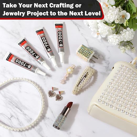 ALECPEA B7000 Bedazzling Glue, 16 Pack 15ml Clear Rhinestone Adhesive