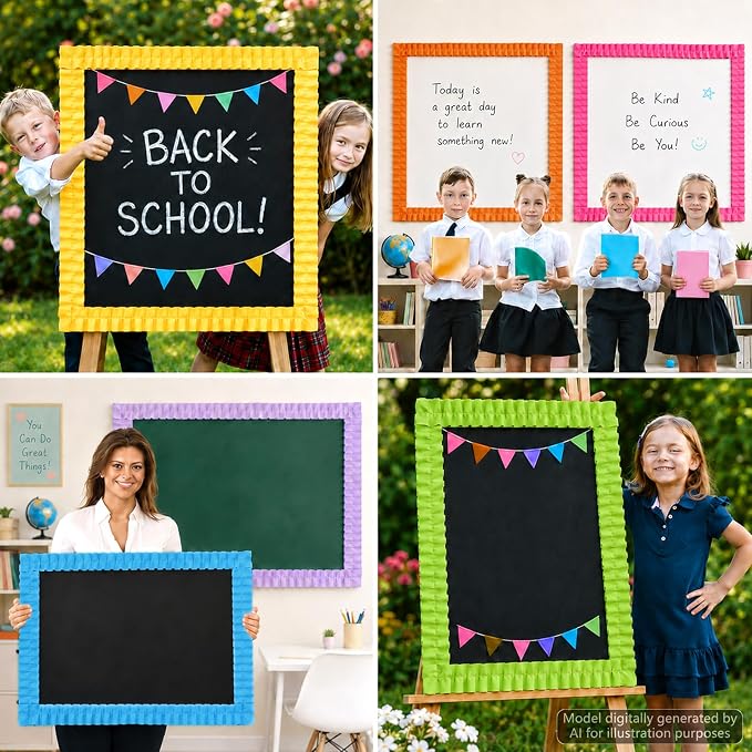 6 Rolls 40 Ft Ruffled Bulletin Board Borders Back to School Classroom Decor
