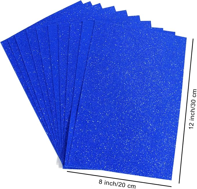 10 Sheets Glitter Paper Sheet for Crafts, A4 Cardstock Self-adhesive Paper for