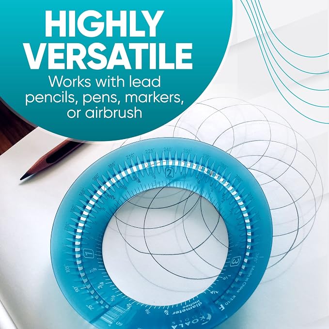 Koala Tools - Mini Ring Ruler for Circle Templates and Surfaces, Circular Ruler