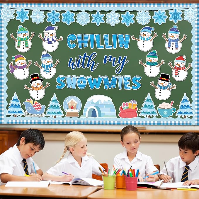 Winter Bulletin Board Decoration Set Christmas Snowman Classroom Decorations