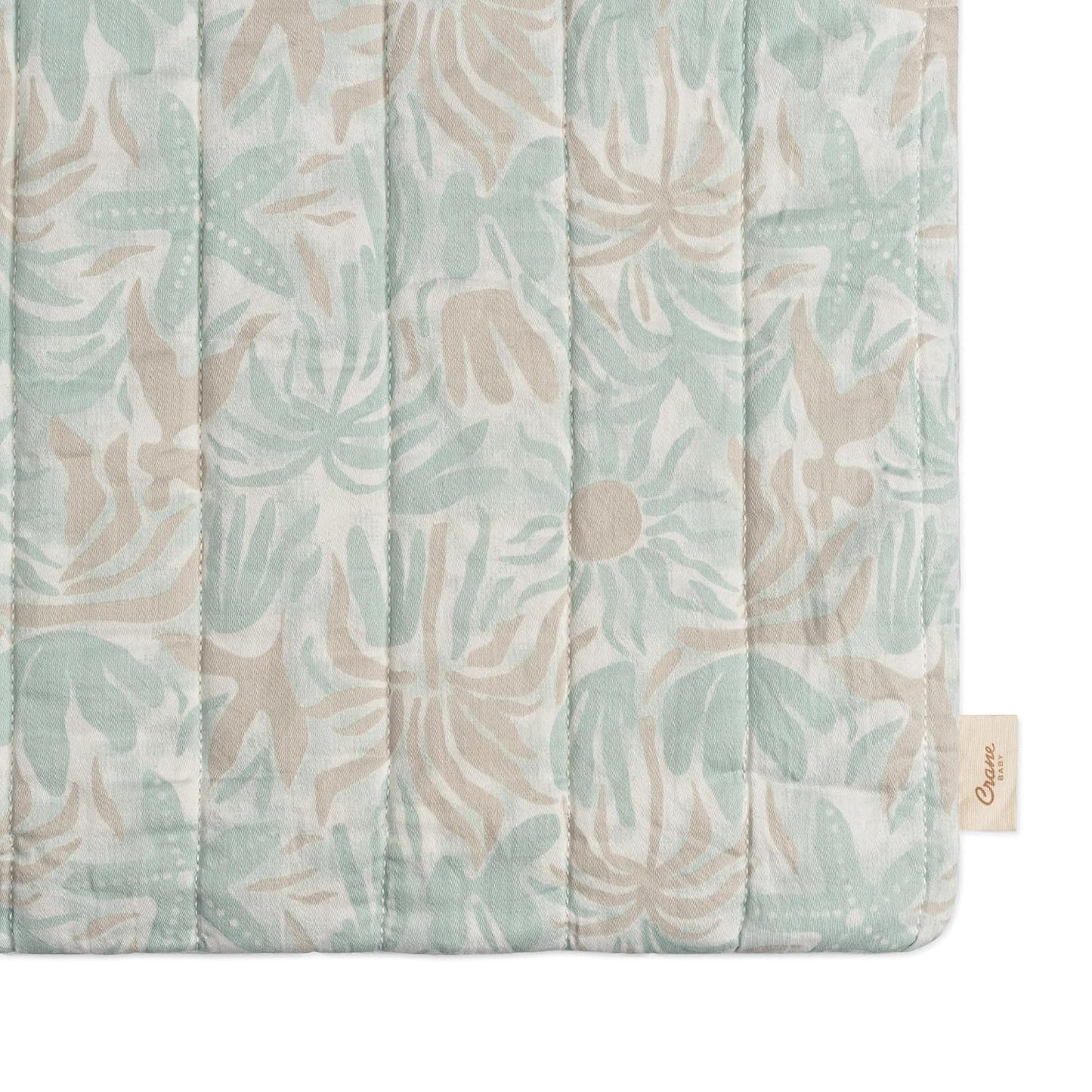 Crane Baby Changing Pad Cover, 100% Cotton Sateen Exterior Change Pad Cover, Beach Life Theme, 16" x 32", Fitted Changing Pad Covers, Changing Table Pad Cover For Nursery, Baby Registry or Shower Gift
