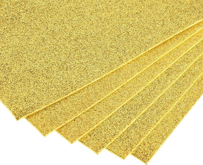 uxcell Gold Tone Shiny EVA Foam Sheets 11 x 8 Inch 2mm Thick