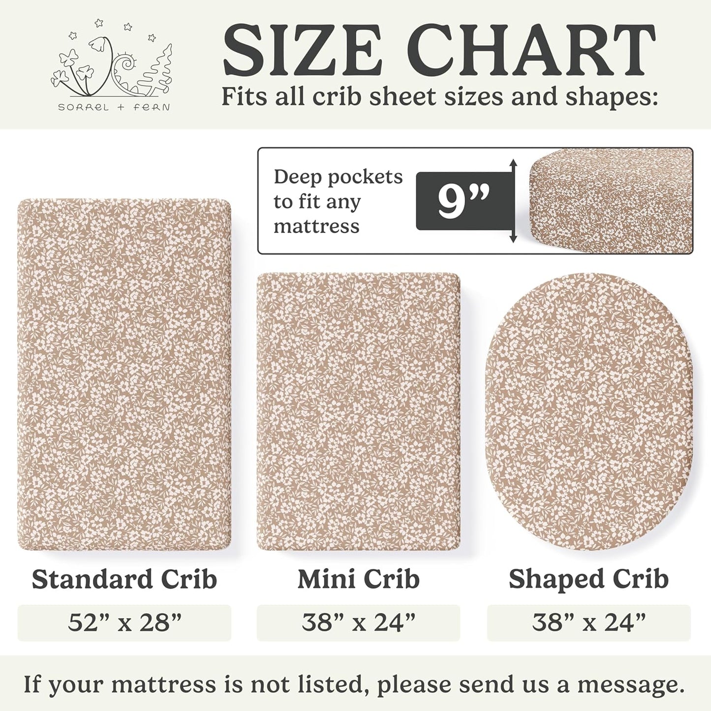 Crib Sheets Neutral - Fitted Baby Crib Sheets Bed for Girl Boy - 2 Pack Standard & Toddler Mattress (Poppy Fields) - Buttery Soft Organic Cotton Blend
