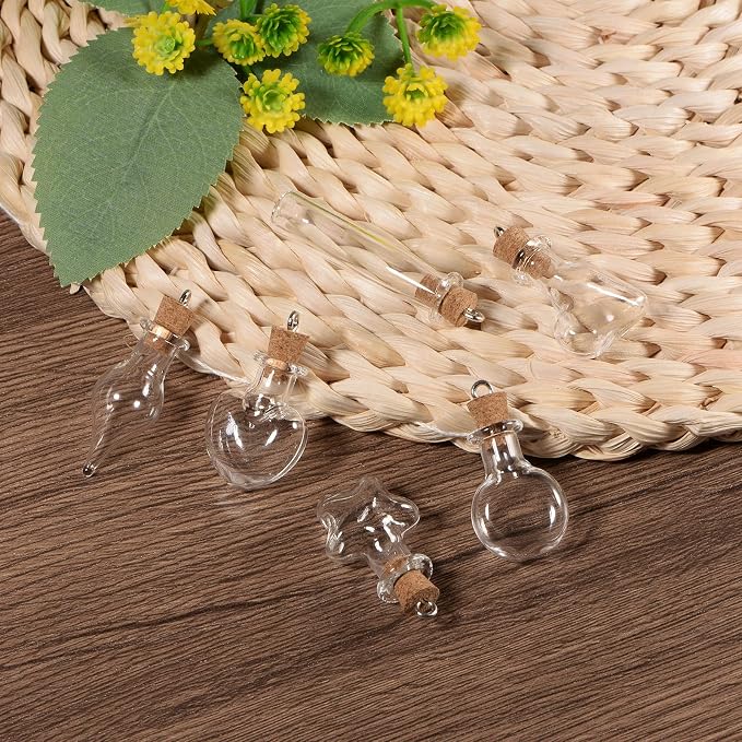 HARFINGTON 20pcs Mini Glass Bottles