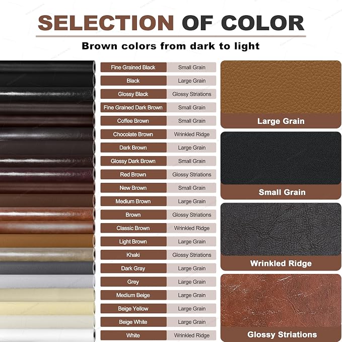 KING MOUNTAIN Leather Repair Patch, 4 x 63 Inches self Adhesive Leather Repair
