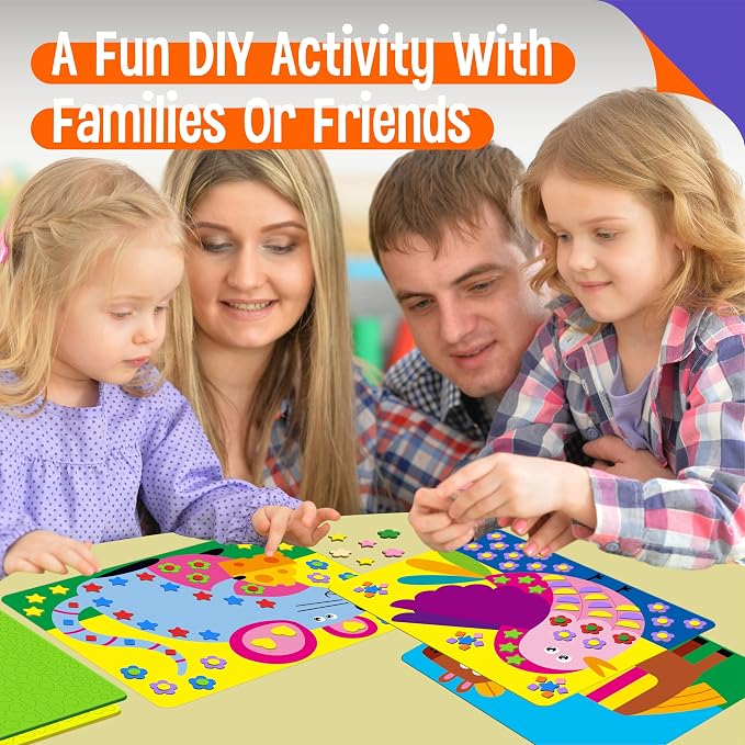 SpriteGru Foam Sticker Art Activity, 20 Farm Animal Art Boards