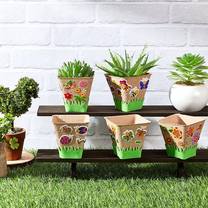Gueevin 50 Pack Garden Paper Pot Craft Kit Flower Plant Spring Craft Including