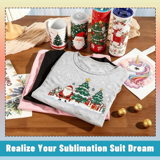 Joyclub 5 PCS Unisex Sublimation Blanks Bulk Polyester T Shirts