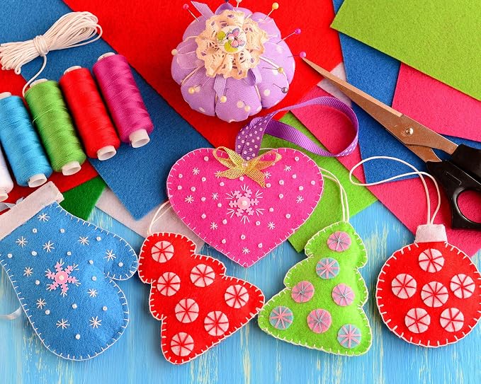 Whaline 18 Pcs Felt Fabric Sheets Assorted Blue Craft Felt Pack