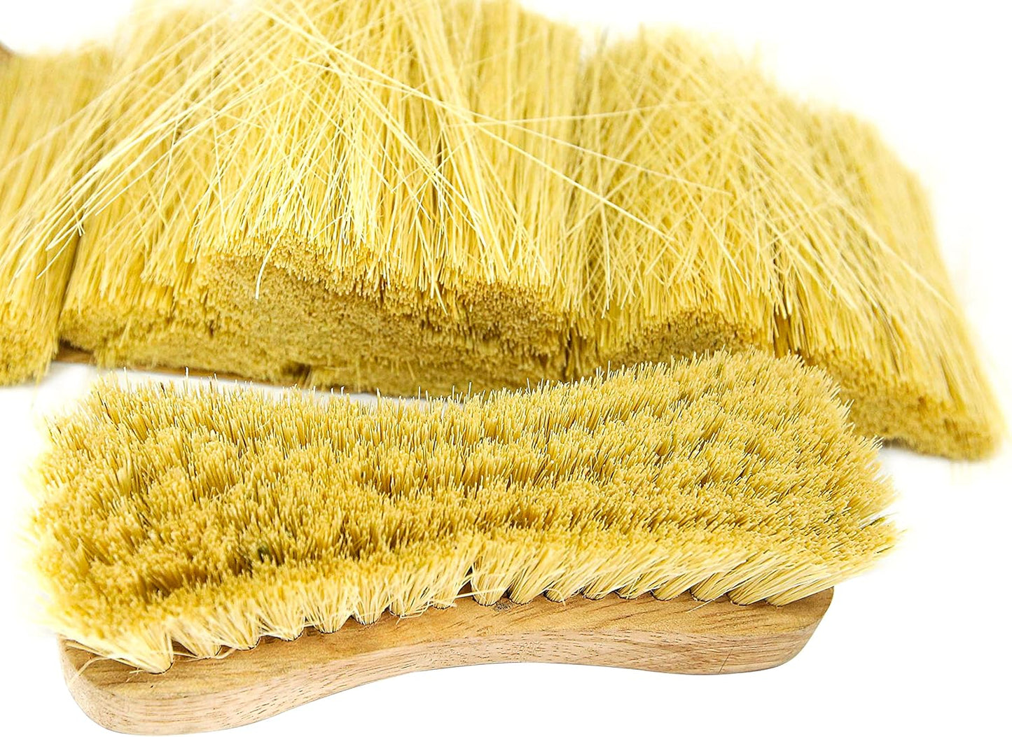All-Natural Wooden Scrub Brush Set | Eco-Friendly Cleaning Brush Set with Tampico Bristles | Floor Scrub Brush & Shower Scrubber for Bathroom, Tub, Kitchen & Carpet | Sustainable Set – Pack of 2