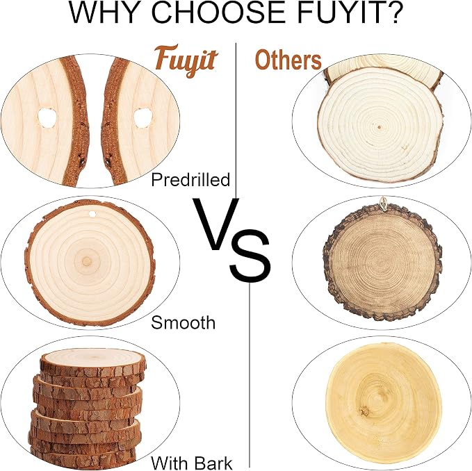 Fuyit Unfinished Wood Slices