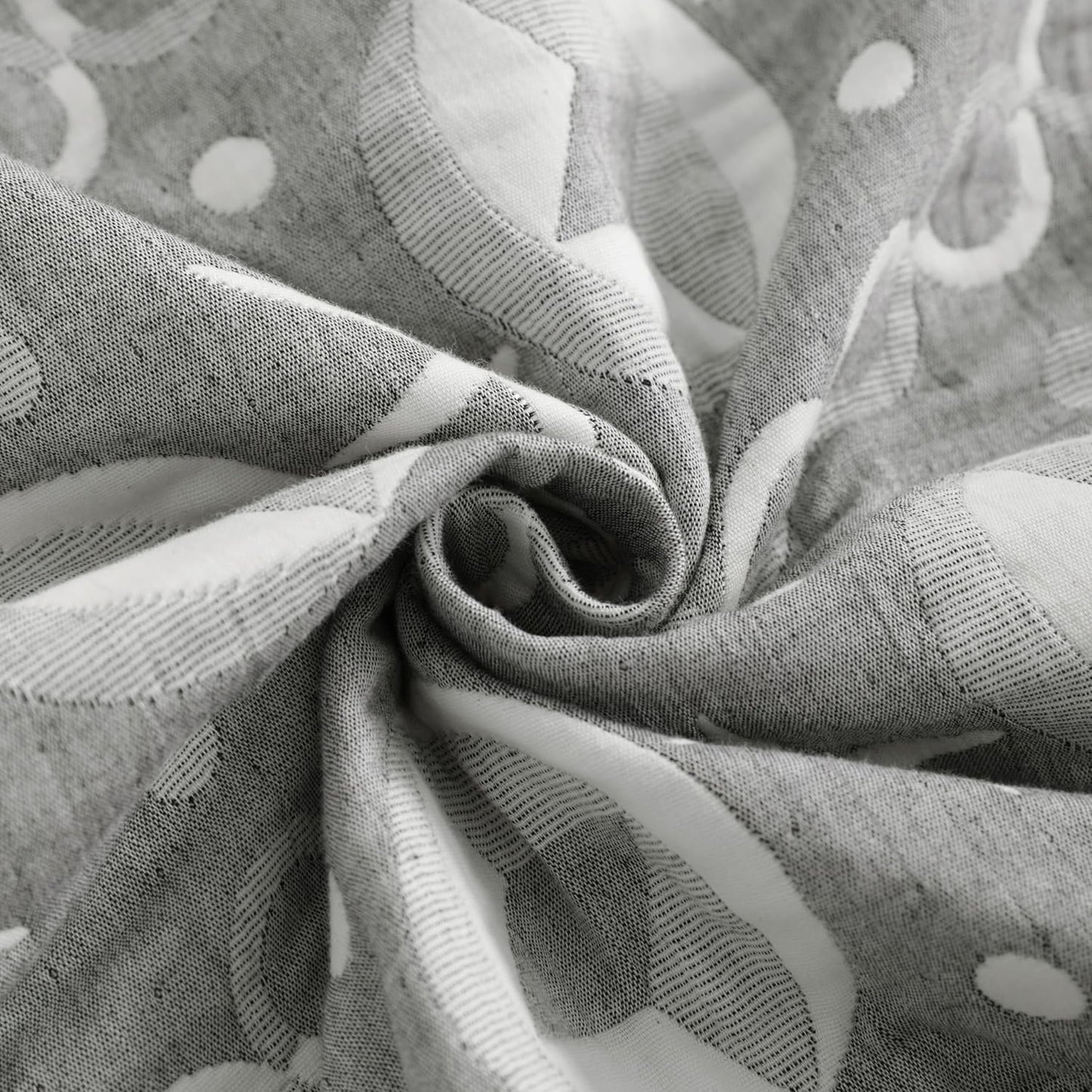 NTBAY 3 Layer Toddler Blanket, Muslin Cotton Jacquard Bed Blankets, Lightweight Thermal Baby Blanket, Super Soft and Warm Crib Blanket for All Seasons, Decoration Gift, 30"x40", Grey Starfish