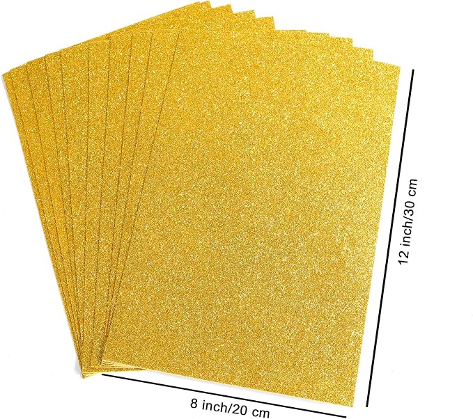 10 Sheets Glitter Paper Sheet for Crafts, A4 Cardstock Self-adhesive Paper for