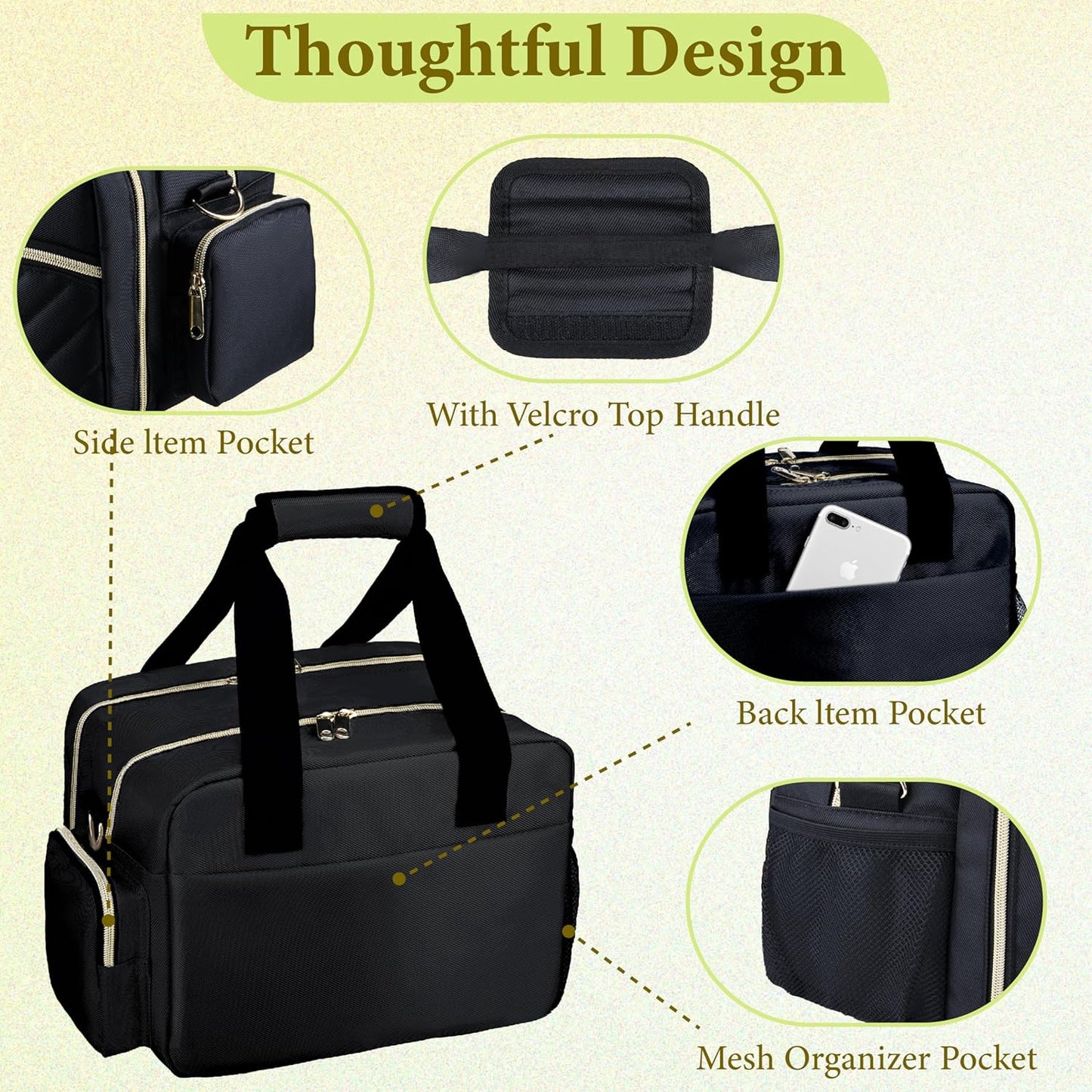 Breastmilk Cooler Bag Fits 6 Baby Bottles up to 9 Ounce with Ice Pack, Wearable Breast Pump Storage Bag Plus , Insulated Bottle Travel Bag Compatible with Momcozy/Elvie/Willow, with Shoulder Strap