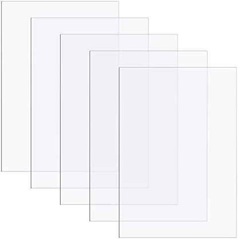 Zonon 5 Pcs Polycarbonate Clear Plastic Sheets
