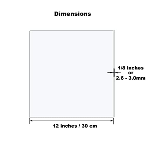 2 Pack 12x12 1/8" Clear Plexiglass Sheets