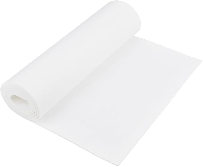 BENECREAT 78.7x15.7inch Felt Roll, Floral White Craft Felt Fabric, 3mm Thick