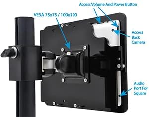 TABcare Anti-Theft Acrylic VESA Enclosure for Apple iPad mini 6/7 8.3" 2021 with Free Wall Mount Kit & 90-Degree Angle USB C Charge Cable (iPad mini 6 8.3", Black)
