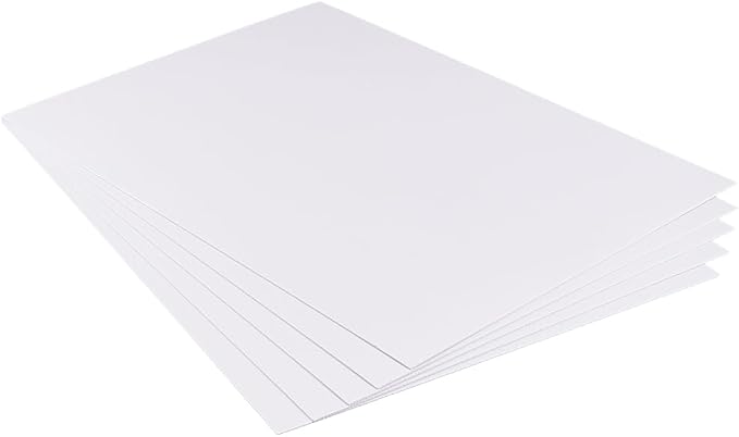 BENECREAT 5 Pcs 1mm PVC Foam Sheet White Plastic Sheet 11.8x15.7 Inch