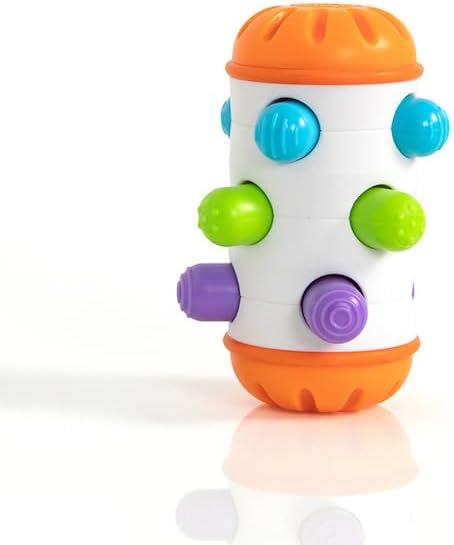 Fat Brain Toys Rolio- Sensory Toys for Babies 6 Months+, Tummy Time Rattle