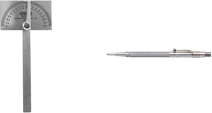 General Tools Angle Protractor #17 Stainless Steel Square Head + General Tools