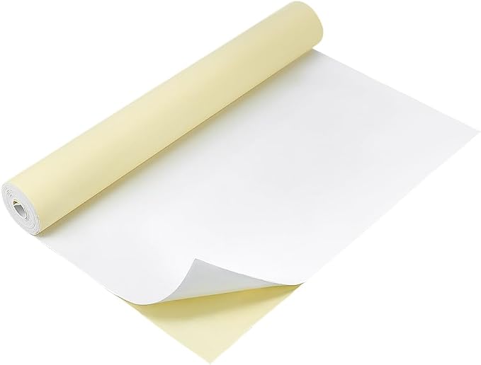BENECREAT 78.7x15.7 Inch White Self-Adhesive EVA Foam Roll, 1mm Thick Sticky