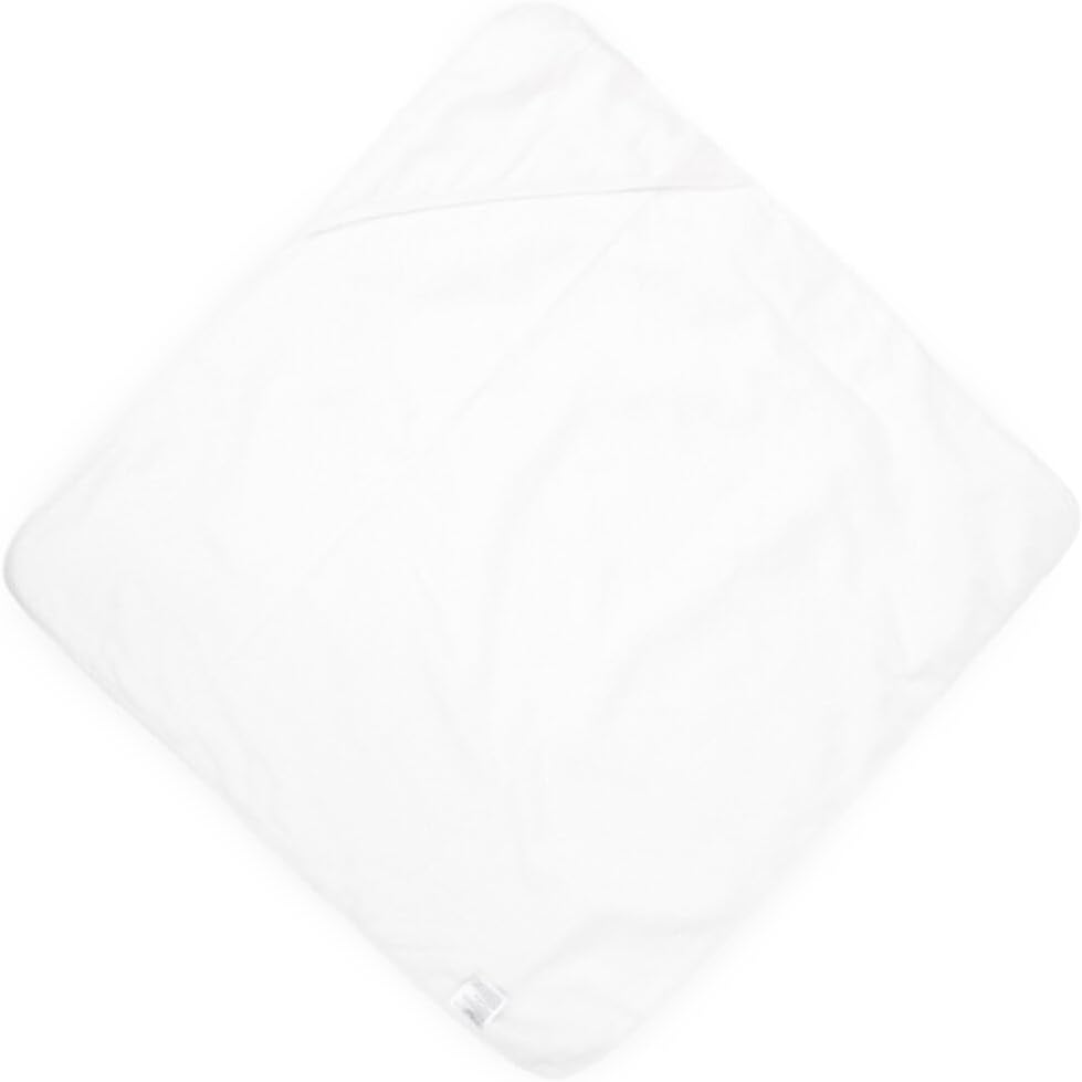 Little Unicorn Premium Infant Hooded Bath Towel| Soft & Absorbent Cotton & Terry Fabric for Newborns (White)