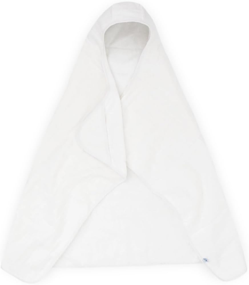 Little Unicorn Premium Hooded Bath Towel| Absorbent Cotton & Terry Blend | Larger Size, 1-6 Years (White)
