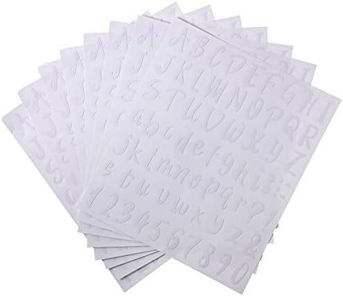 Outus 576 Pcs 8 Sheets Letters Stickers Vinyl Alphabet Number Decals Back to