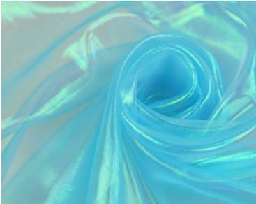 Sky Blue Iridescent Organza Fabric
