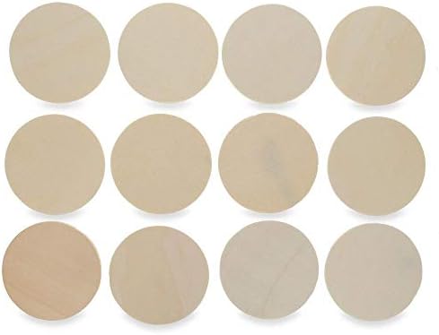 12 Unfinished Wooden Shapes Craft Cutouts DIY Unpainted 3D Plaques 3 Inches