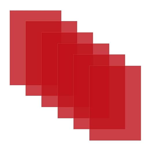 10 Pcs A4 Red Sheets, Plastic Light Filter Adhesive Reading Aid Material
