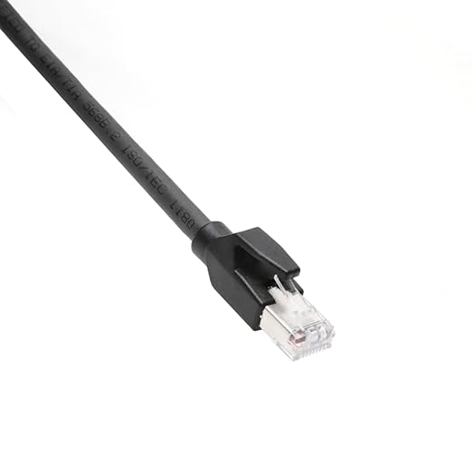 Alvin's Cables M12 X-Code 8 Pin Male to RJ45 Ethernet Cable for Cognex Keyence Camera, High-Flex Cat6a Cable for Industrial Automation, Fieldbus Module, Robotics, Right Angle 16.4ft/5m