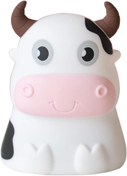 Cute Kids Night Light Night Lamp Night Lights for Kids Bedroom Toddler Baby Portable Silicone Battery Led Nightlight Nursery(Pink Cow)