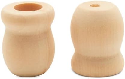 Bean Pot Candle Cups, 1 Inch, 7/16 Inch Hole, Wood Turnings