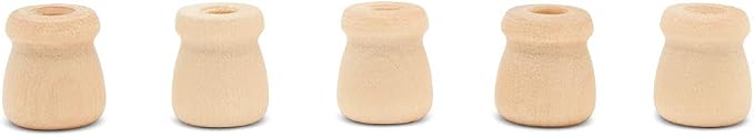 Bean Pot Candle Cups, 5/8 Inch, 1/4 Inch Hole, Wood Turnings