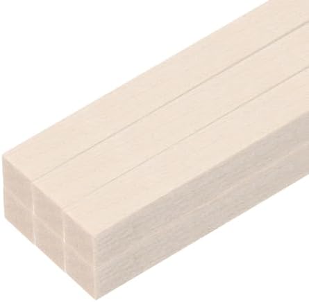 MECCANIXITY 6pcs Wood Sticks, 1/4''x 1/4'' x 12" Rectangle Wooden Cube Wood