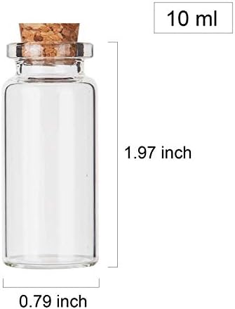 64PCS Cork Stoppers Glass Bottles, DIY Decoration Small Tiny Glass Jars Favors