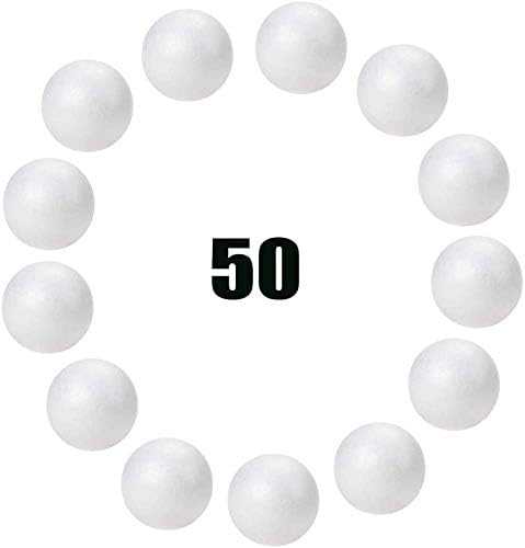 hesmartly 50-Pack 1Inch White Craft Balls