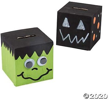 Fun Express DIY Unfinished Wood Block Piggy Bank