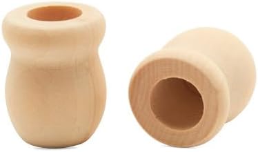 Bean Pot Candle Cups, 1 Inch, 7/16 Inch Hole, Wood Turnings