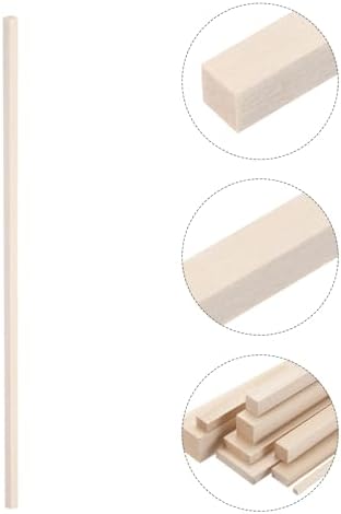 MECCANIXITY 6pcs Wood Sticks, 1/4''x 1/4'' x 12" Rectangle Wooden Cube Wood