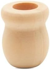 Bean Pot Candle Cups, 1 Inch, 7/16 Inch Hole, Wood Turnings