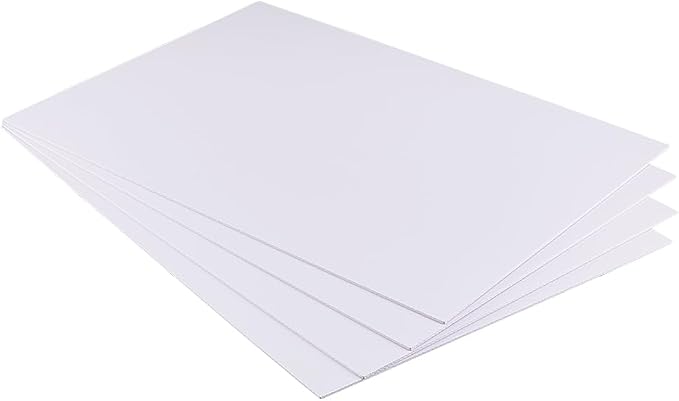 BENECREAT 4 Pcs 2mm PVC Foam Sheet White Plastic Sheet 11.8x15.7 Inch