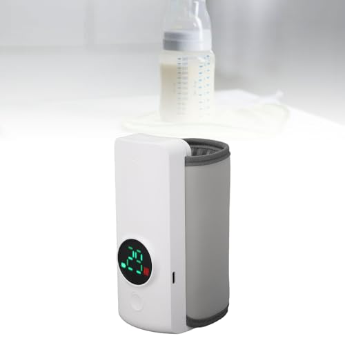 Bottle Warmer, Portable Baby Bottle Warmer for Travel, Baby Milk Warmer with LED Display, Accurate Temperature Control, USB Warmer Bottle, Comfortable Baby Feeding on The Go