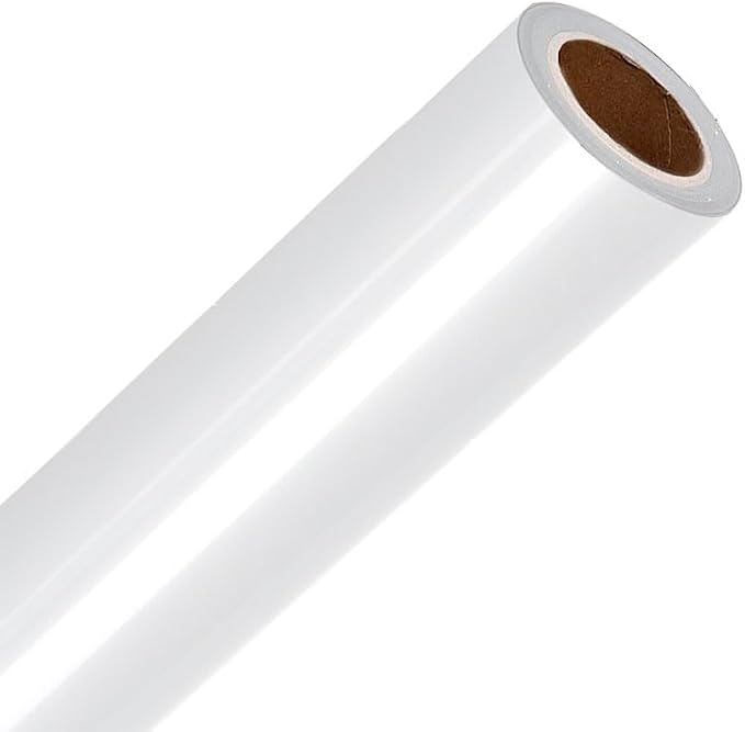 FUNKAKA Heat Transfer Vinyl Reflective White HTV Roll, Reflective HTV Vinyl